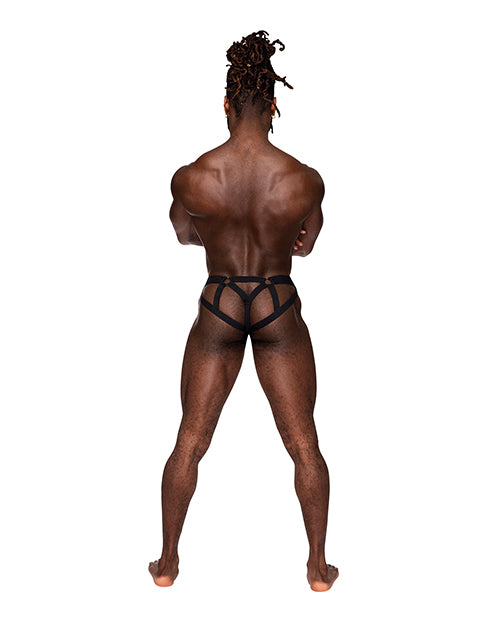 Galactic Sheer Poly Spandex Strappy Ring Jock Multi Color S/M