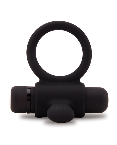 Nu Sensuelle Rev Silicone 7 Function Bullet Ring w/Flutter Tip - Black