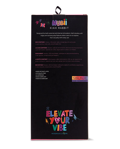Nu Sensuelle Nubii Kiah Turbo Boost &amp; Heating Dual Stim Rabbit - Pink