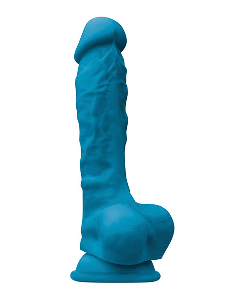 Colours Pleasures 7" Dong w/Balls &amp; Suction Cup - Blue