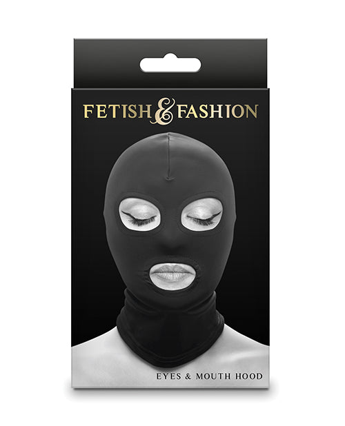Fetish &amp; Fashion Eyes &amp; Mouth Hood - Black