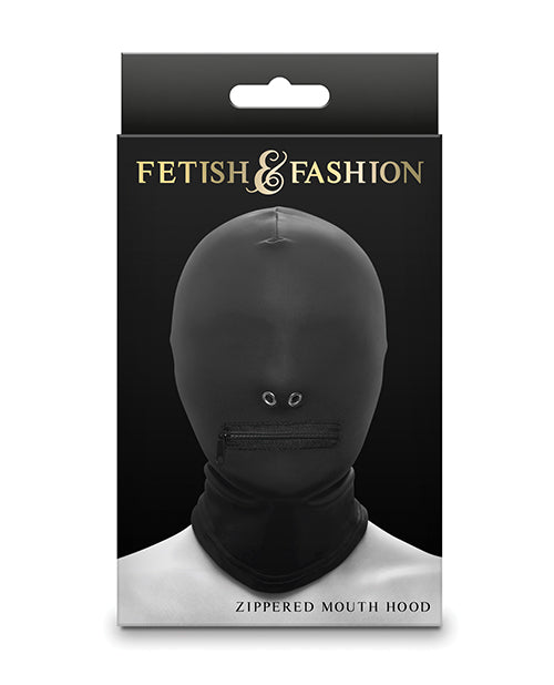 Fetish &amp; Fashion Zippered Mouth Hood - Black
