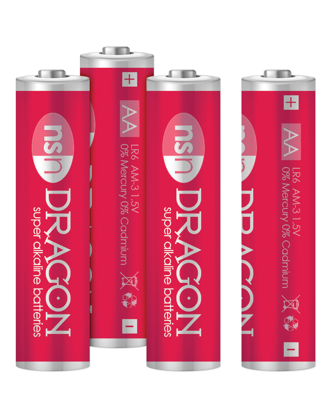 Dragon Alkaline Batteries - AA Pack of 4