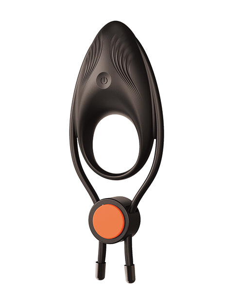 Cockpower Vibrating Ring w/Adjustable Cock Tie - Black