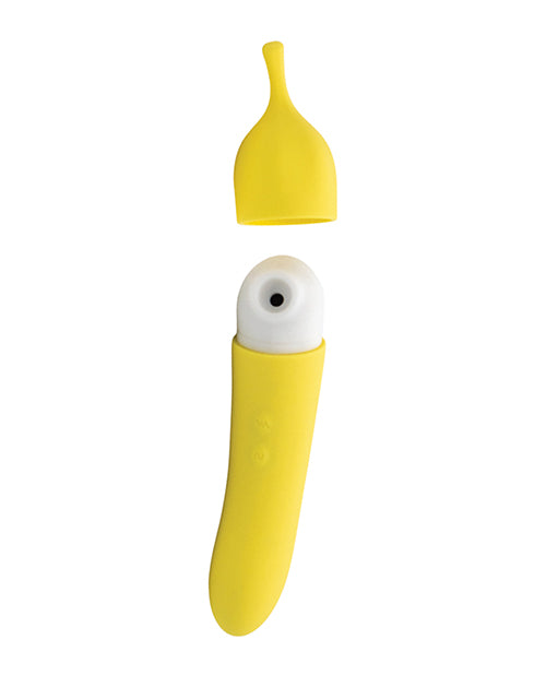Natalie's Toy Box Banana Cream Air Pulse &amp; G-Spot Vibrator - Yellow