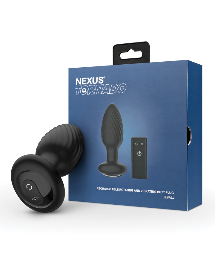 Nexus Tornado Rotating &amp; Vibrating Small Butt Plug - Black