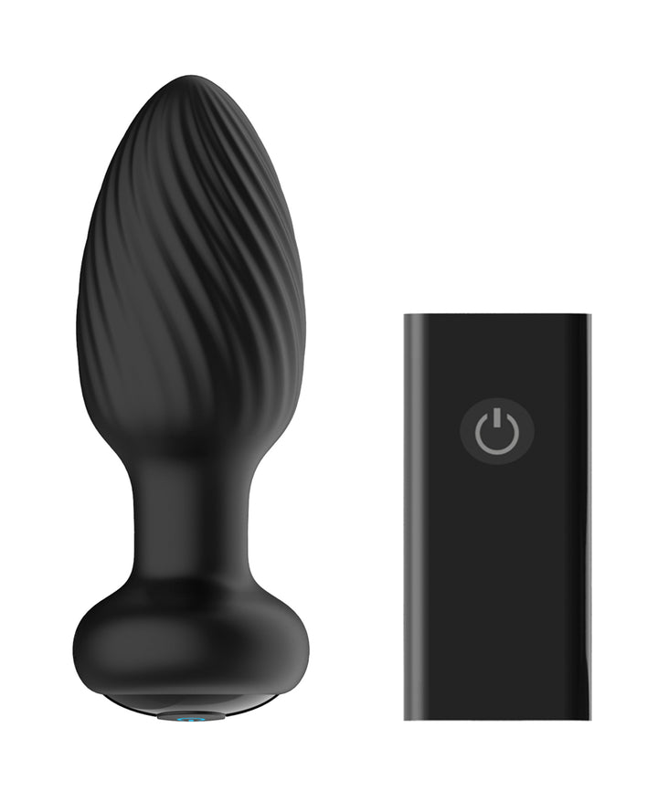 Nexus Tornado Rotating &amp; Vibrating Small Butt Plug - Black