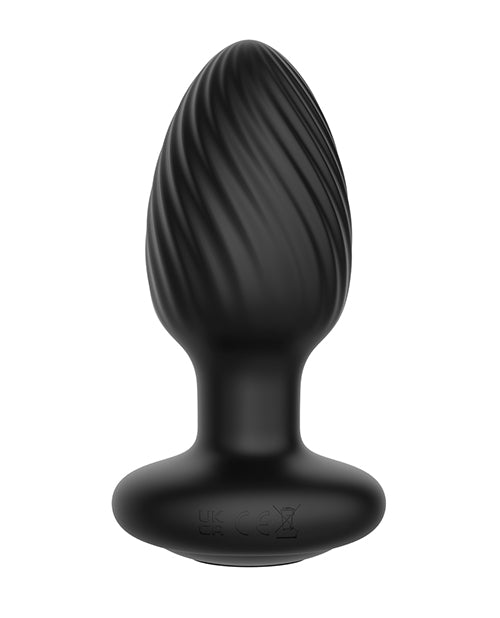 Nexus Tornado Rotating &amp; Vibrating Large Butt Plug w/Remote - Black