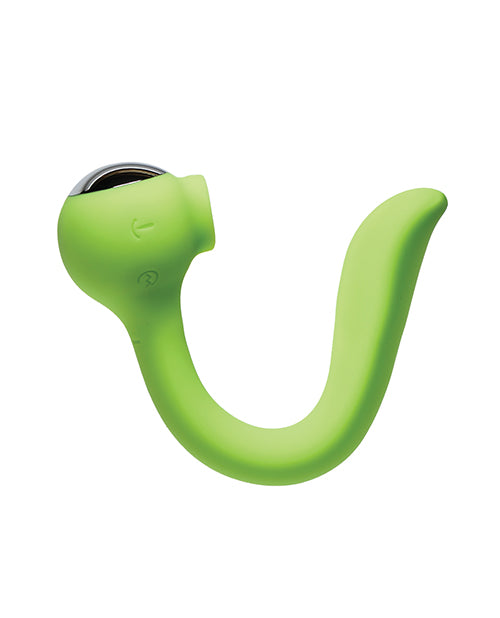 Space Lunar Licker Bendable Clitoral &amp; G-Spot Vibe - Neon Green