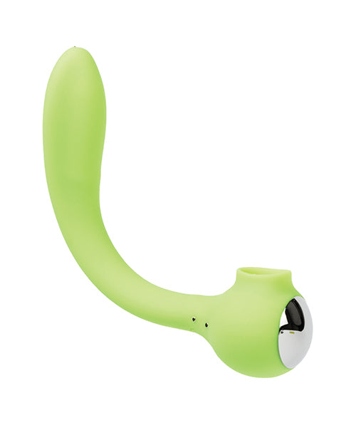 Space Lunar Licker Bendable Clitoral &amp; G-Spot Vibe - Neon Green