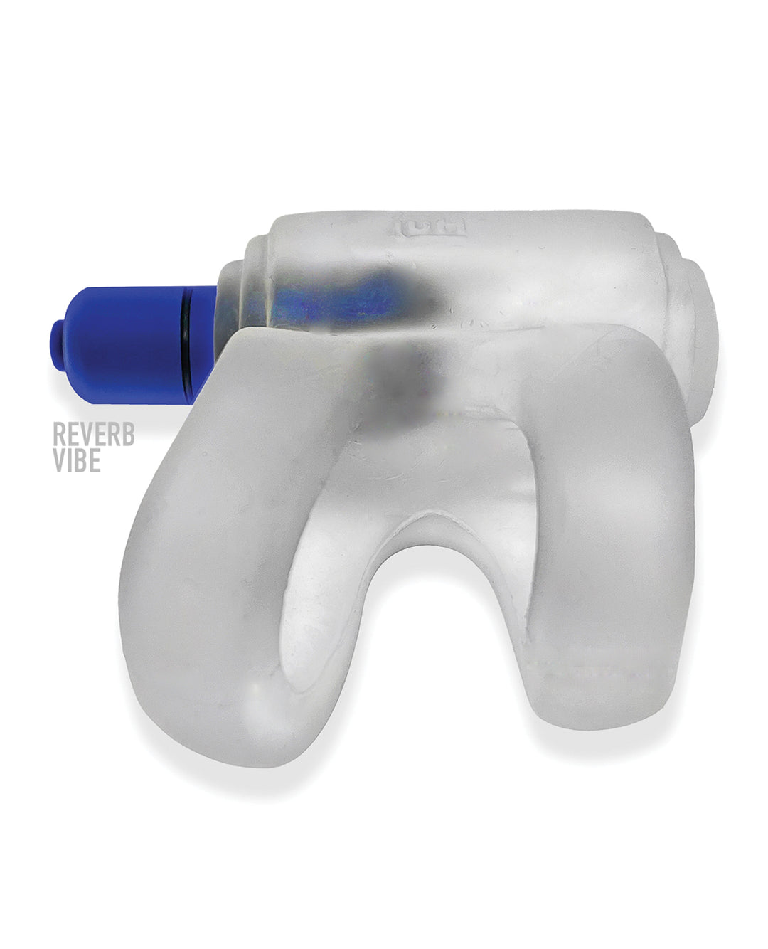 Hunky Junk Revhammer Shaft Vibe Ring - Clear Ice w/Blue Vibe