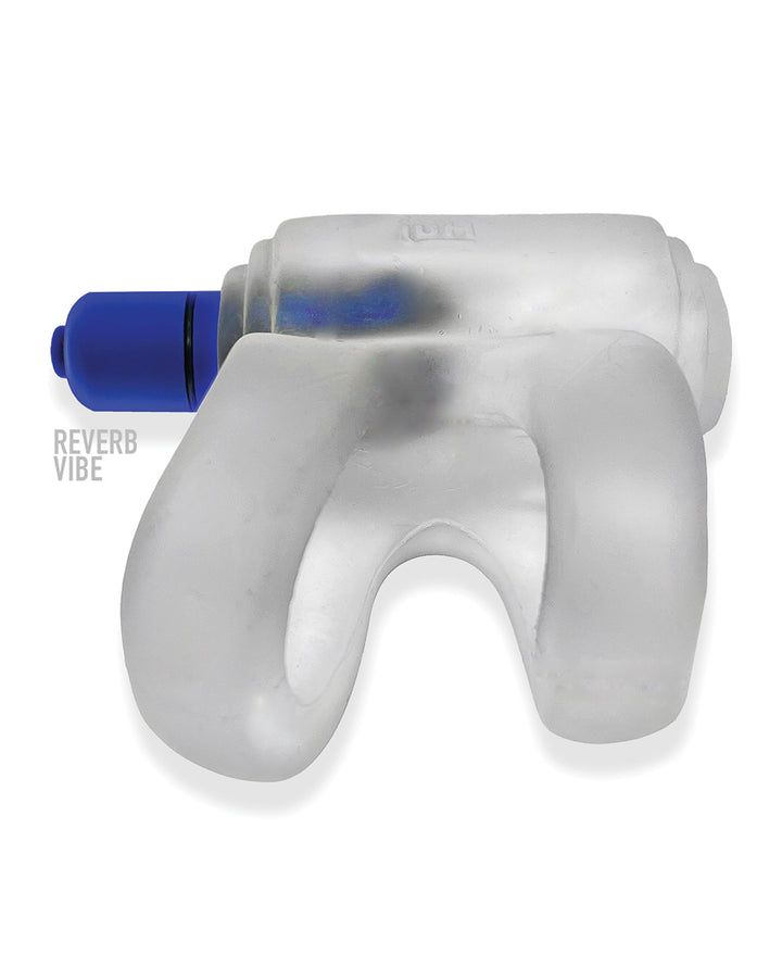 Hunky Junk Revhammer Shaft Vibe Ring - Clear Ice w/Blue Vibe