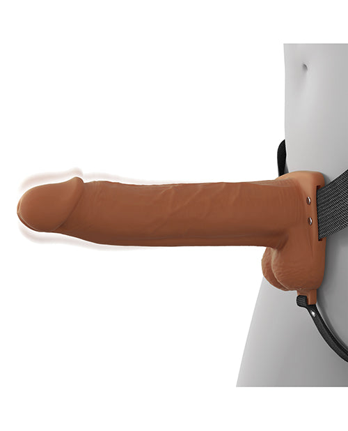 Fantasy X-Tensions Elite 8" Vibrating Hollow Strap-On - Brown