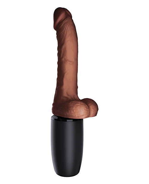King Cock Plus Thrusting, Warming &amp; Vibrating 7.5" Triple Threat Dong - Brown