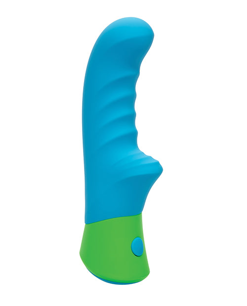 Rave Ridged-G Massager w/Rippled Shaft &amp; Stimulator - Blue/Green