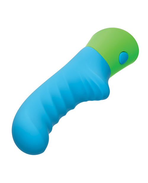 Rave Ridged-G Massager w/Rippled Shaft &amp; Stimulator - Blue/Green