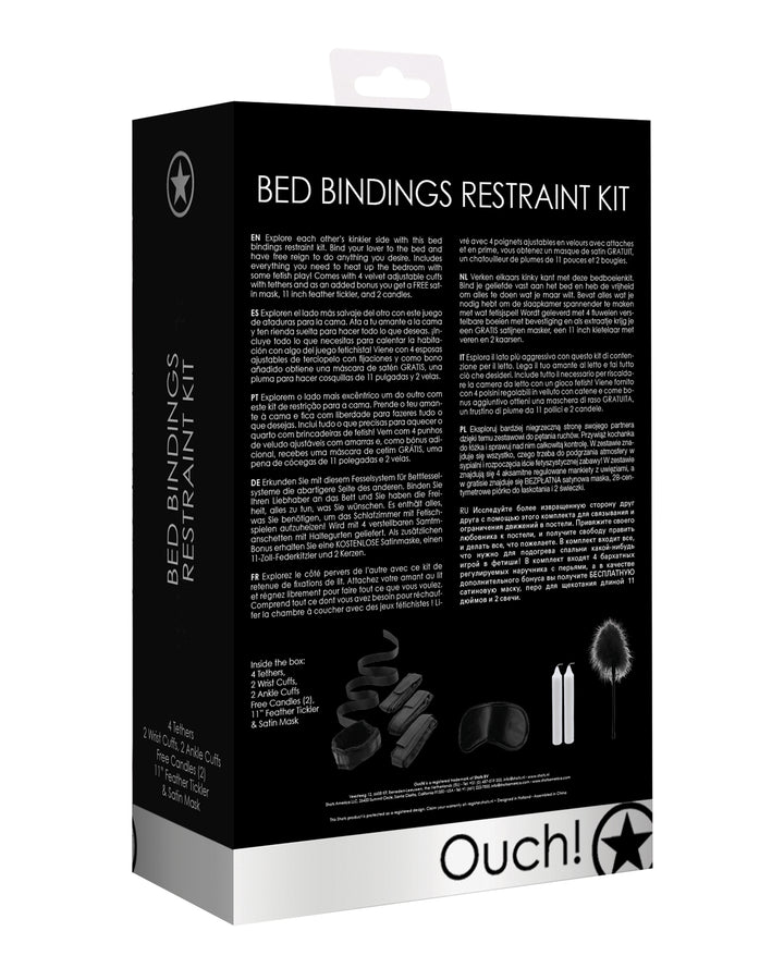 Shots Ouch Bed Bindings Restraint Kit - Black