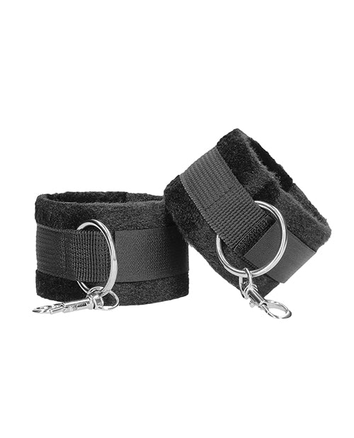 Shots Ouch Black &amp; White Velcro Hand/Ankle Cuffs - Black