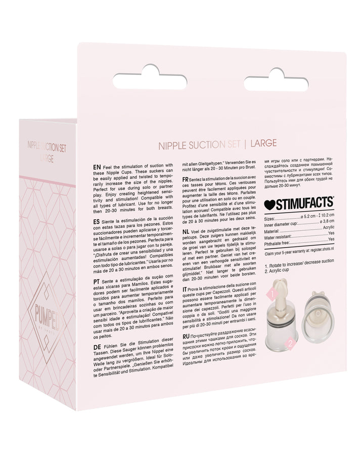 Shots Pumped Nipple Suction Set - Large Clear
