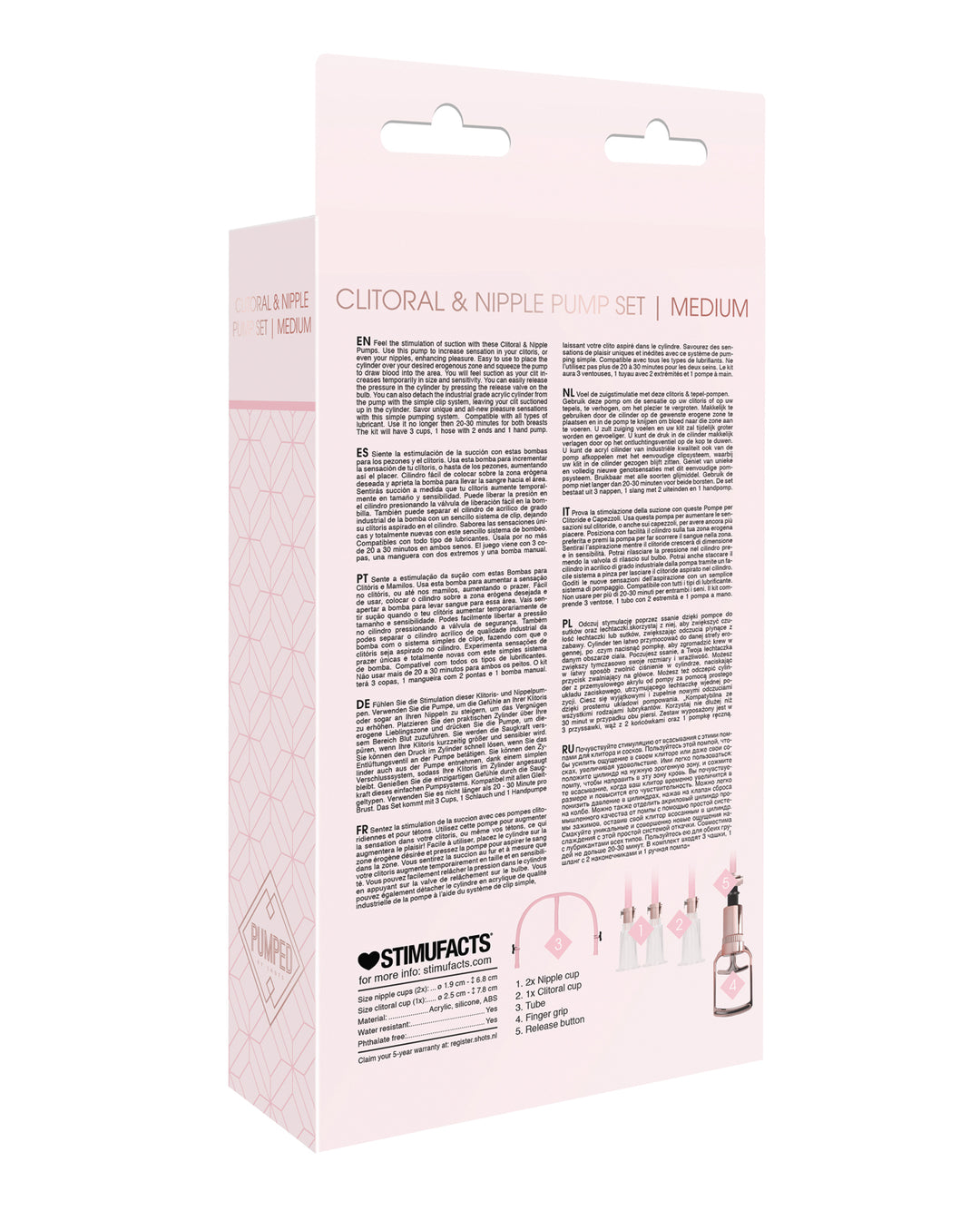 Shots Pumped Clitoral &amp; Nipple Pump Set - Medium Rose Gold