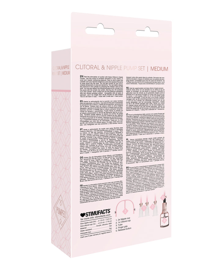 Shots Pumped Clitoral &amp; Nipple Pump Set - Medium Rose Gold