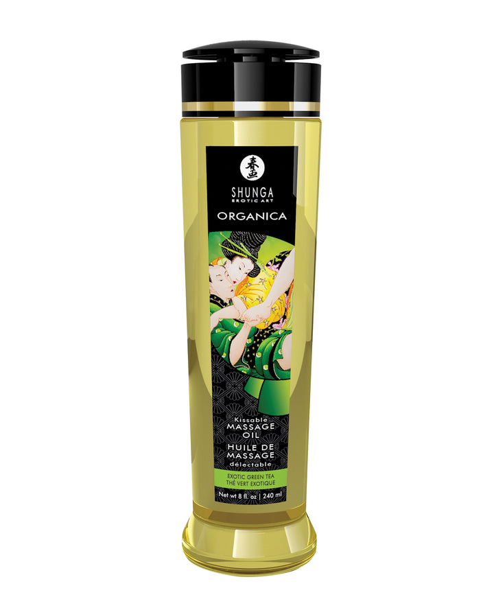 Shunga Organica Kissable Massage Oil - 8 oz Exotic Green Tea