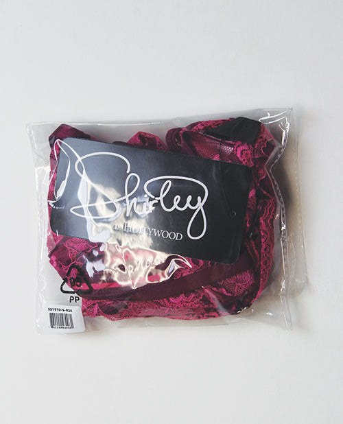 Lace and Mesh Gartered Teddy w/Removable Lace Leg Garters - Pink LG
