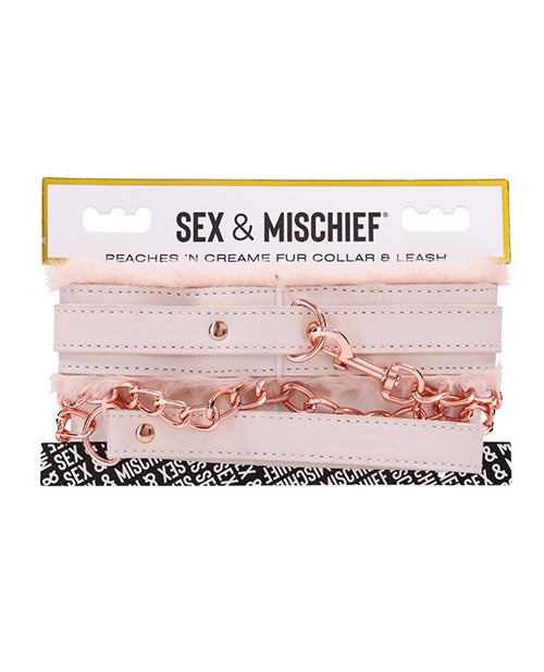 Sex &amp; Mischief Peaches 'n CreaMe Fur Collar &amp; Leash