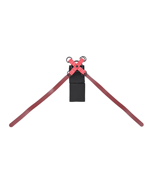 Sex &amp; Mischief Ex's &amp; Oh's Cross Cuffs - Red/Black
