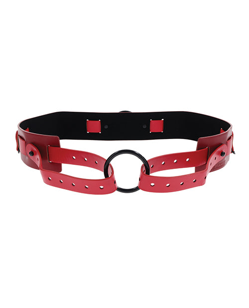 Sex &amp; Mischief Ex's &amp; Oh's Bound &amp; Belted - Red/Black