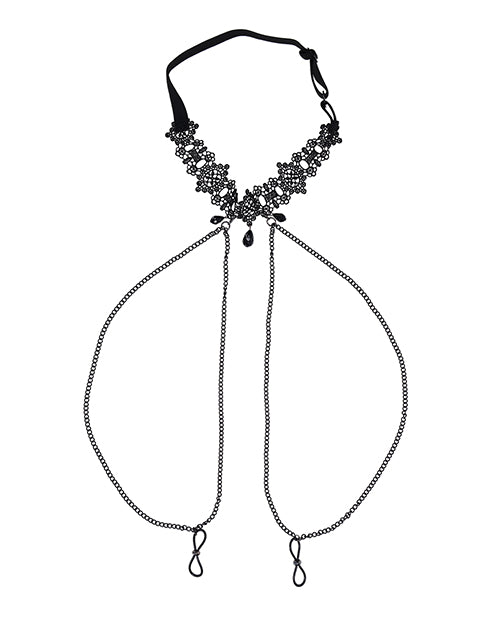 Sex &amp; Mischief Lace Collar with Nipple Ties