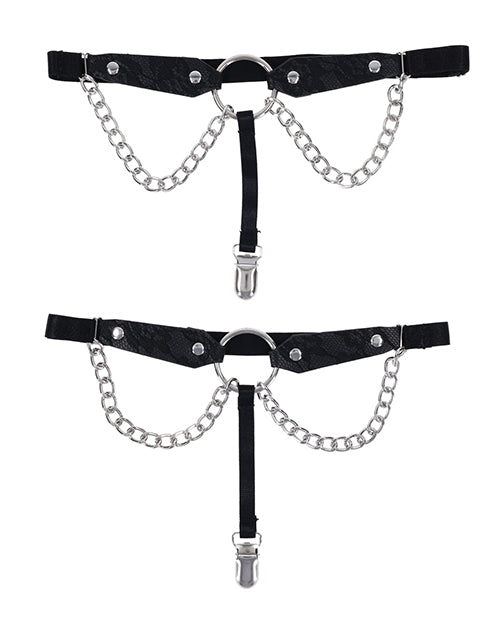 Sex &amp; Mischief Chain Lace Garters