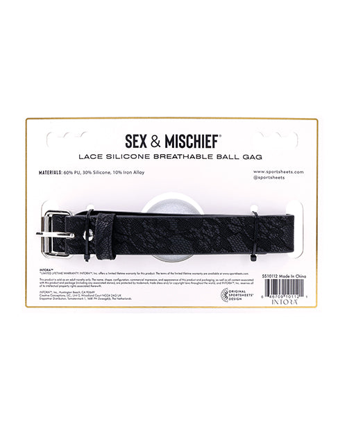 Sex &amp; Mischief Lace Silicone Breathable Ball Gag