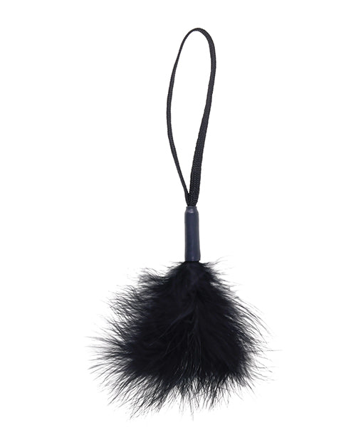 Sex &amp; Mischief Peaches 'n CreaMe Wrist Feather Tickler - Black