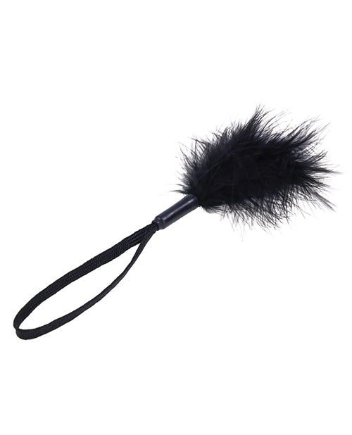 Sex &amp; Mischief Peaches 'n CreaMe Wrist Feather Tickler - Black