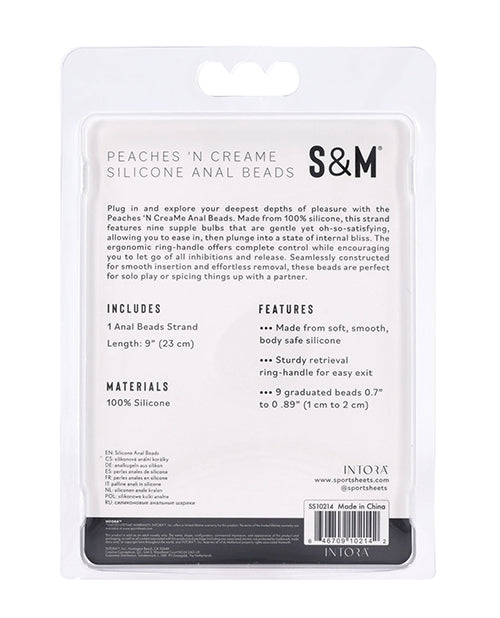 Sex &amp; Mischief Peaches 'n CreaMe Silicone Anal Beads