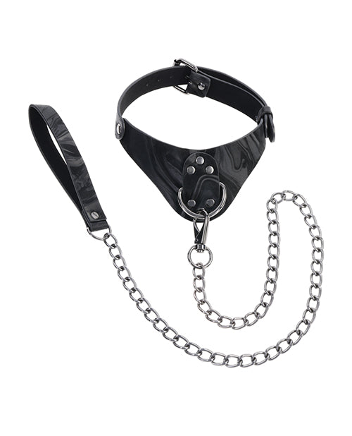 Sportsheets Velvet Noir Collar &amp; Leash - Black