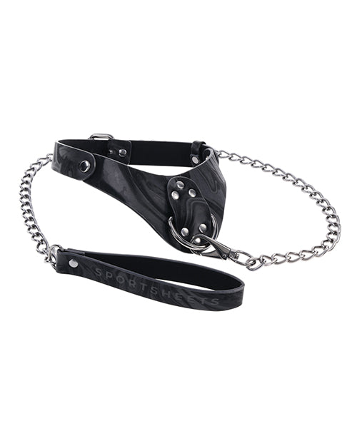 Sportsheets Velvet Noir Collar &amp; Leash - Black