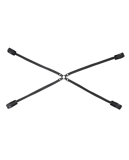 Sportsheets Velvet Noir Adjustable Hog Tie &amp; Cuff Set - Black