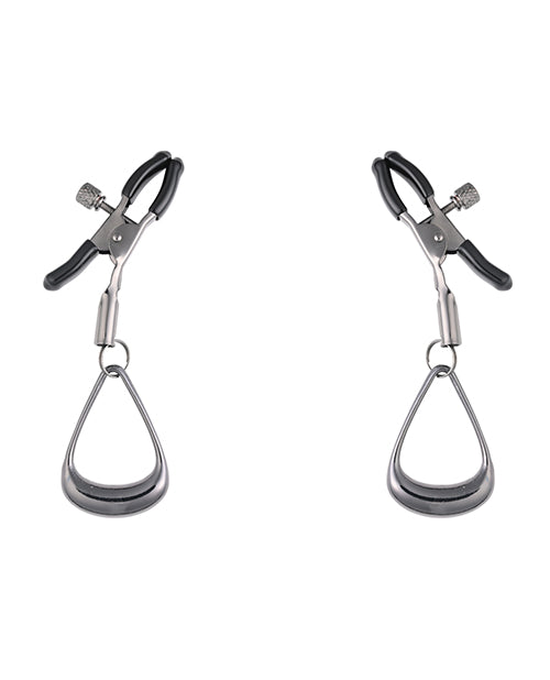 Sportsheets Velvet Noir Tuggable Nipple Clamps - Black