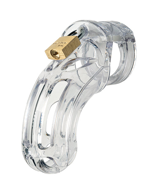 The Curve 3 3/4" Curved Cock Cage &amp; Lock Set - Clear