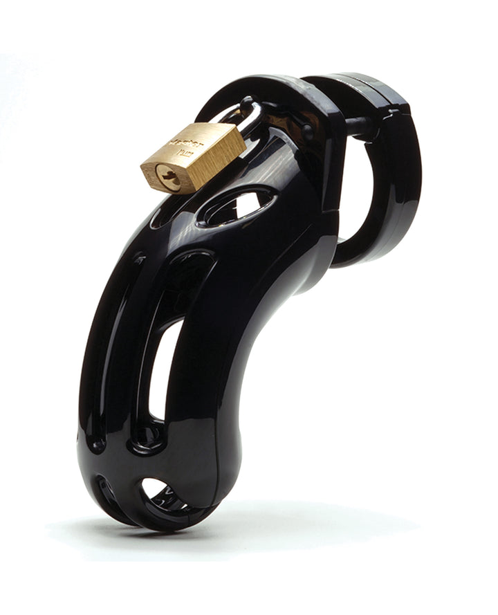 The Curve 3 3/4" Curved Cock Cage &amp; Lock Set - Black