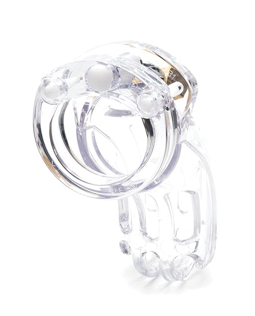 The Curve 3 3/4" Curved Cock Cage &amp; Lock Set - Clear