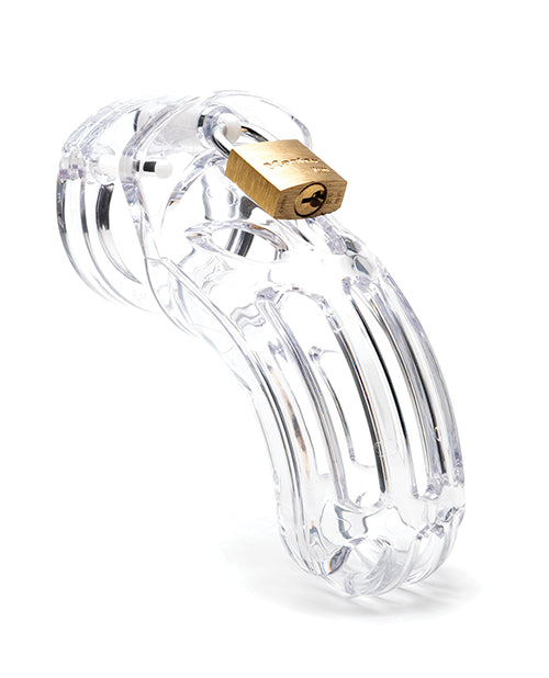 The Curve 3 3/4" Curved Cock Cage &amp; Lock Set - Clear