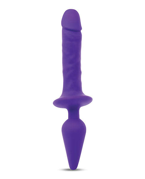 Together Double Pleasure 11" Double-Ended Dildo &amp; Butt Plug - Purple
