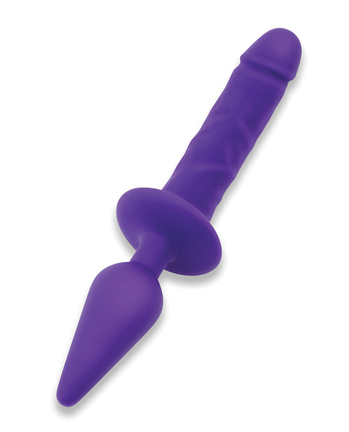 Together Double Pleasure 11" Double-Ended Dildo &amp; Butt Plug - Purple