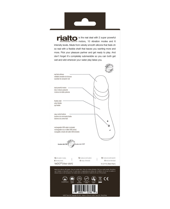 VeDO Rialto Rechargeable Vibe - Black Pearl