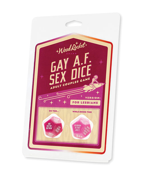 Wood Rocket Gay AF Lesbian Couples Sex Dice Game - Fuchsia