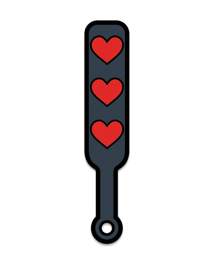 Wood Rocket Sex Toy Hearts Paddle Pin - Black/Red