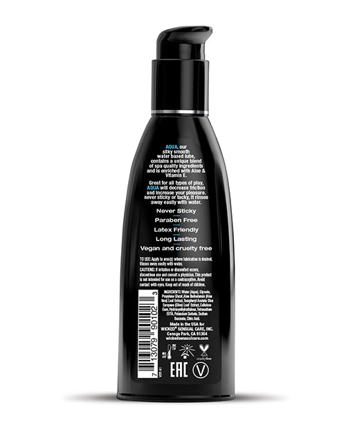 Wicked Sensual Care Aqua Waterbased Lubricant - 2 oz Fragrance Free